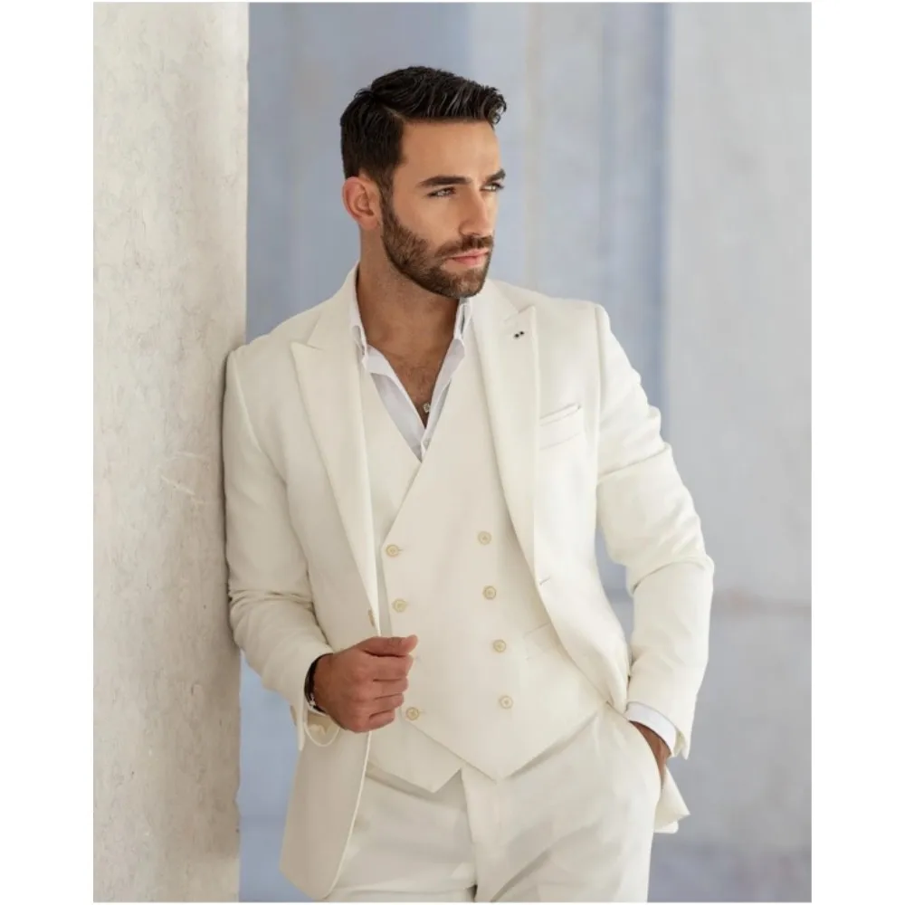 Italian Men Suits Slim Fit 3 Pieces Wedding Groom Dresses Formal ...