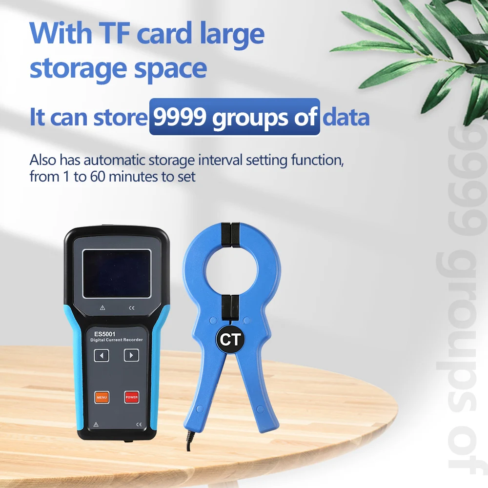 ES5000 Ac Current Measurement Record Online Monitoring Record Line Maintenance  Digital Clamp Meter 200A Current Data Logger