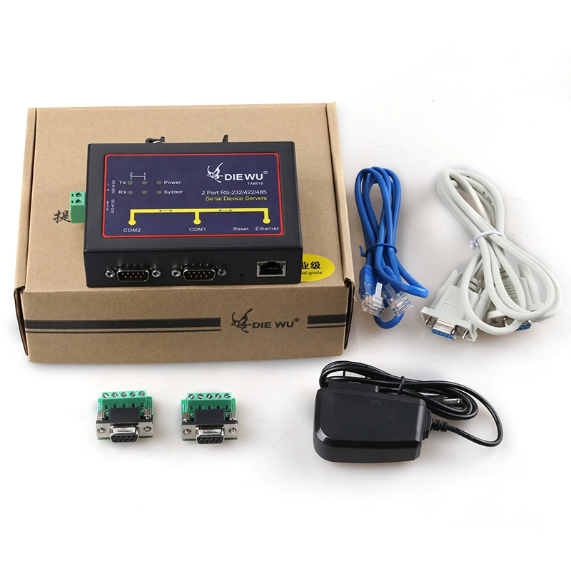 Dinrail Ethernet To 2 Port Rs232 Rs422 Rs485 Serial Device Servers Tcp ...