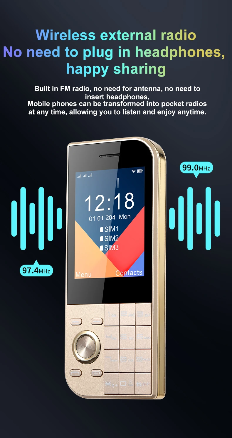 2025 New Feature Phone 3 SIM 2.8 Inch for nokia 7610 Senior Phone Keypad Big Button Senior Phone Global Version OEM ODM