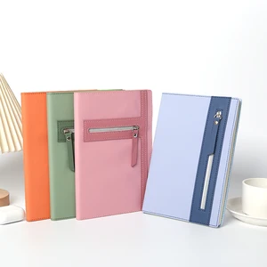 2026 Factory  Macaron Color Planner Custom Softcover Color  Notebook PU Notebook with Zipper Pocket