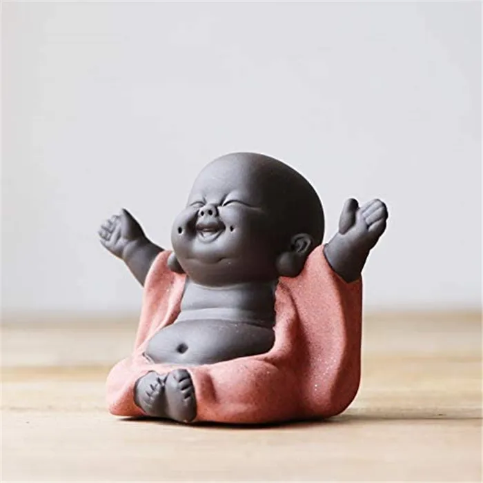 Source Ceramic Little Cute Buddha Statue Monk Figurine Creative