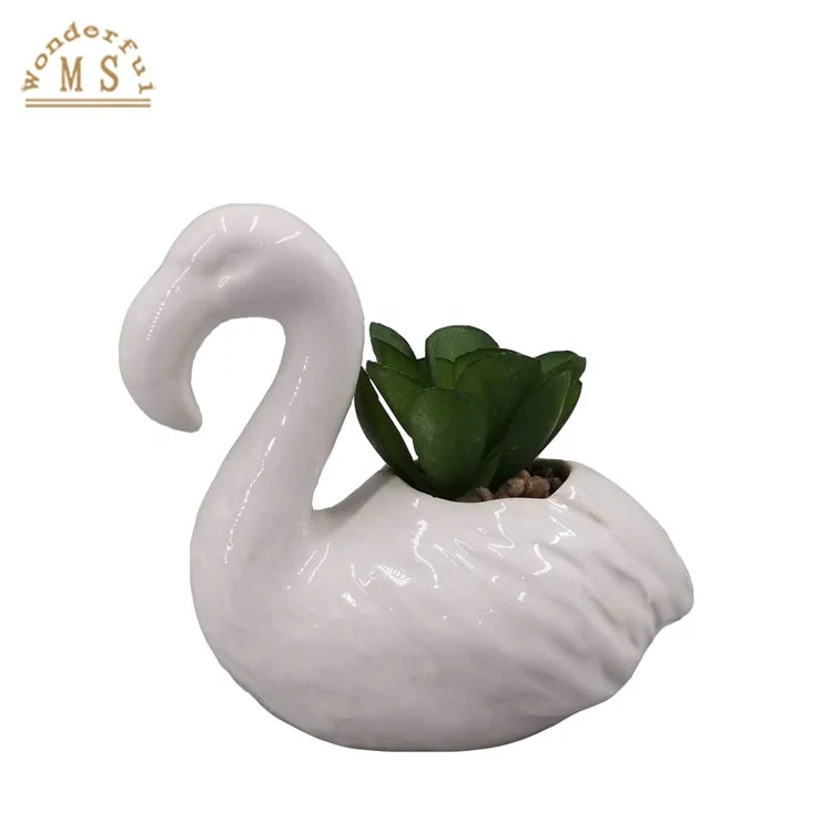 Dolomite Elephant Swan Mini Flower Pot Animal Small Flower Pot for Home Garden Decoration