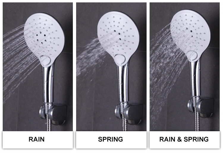 Juego de mezclador de ducha fría y caliente para baño de pared cromado