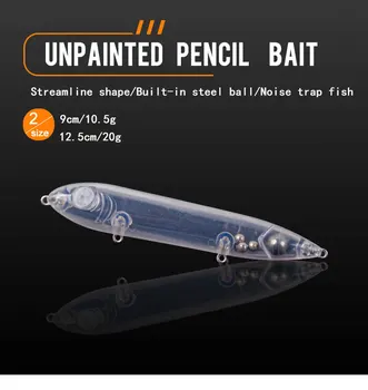 Sea Fishing Big Thing Floating Blank Pencil Lure Bait Transparent Unpainted Bait Embryos 20g/12.5cm – Pencil – view 5