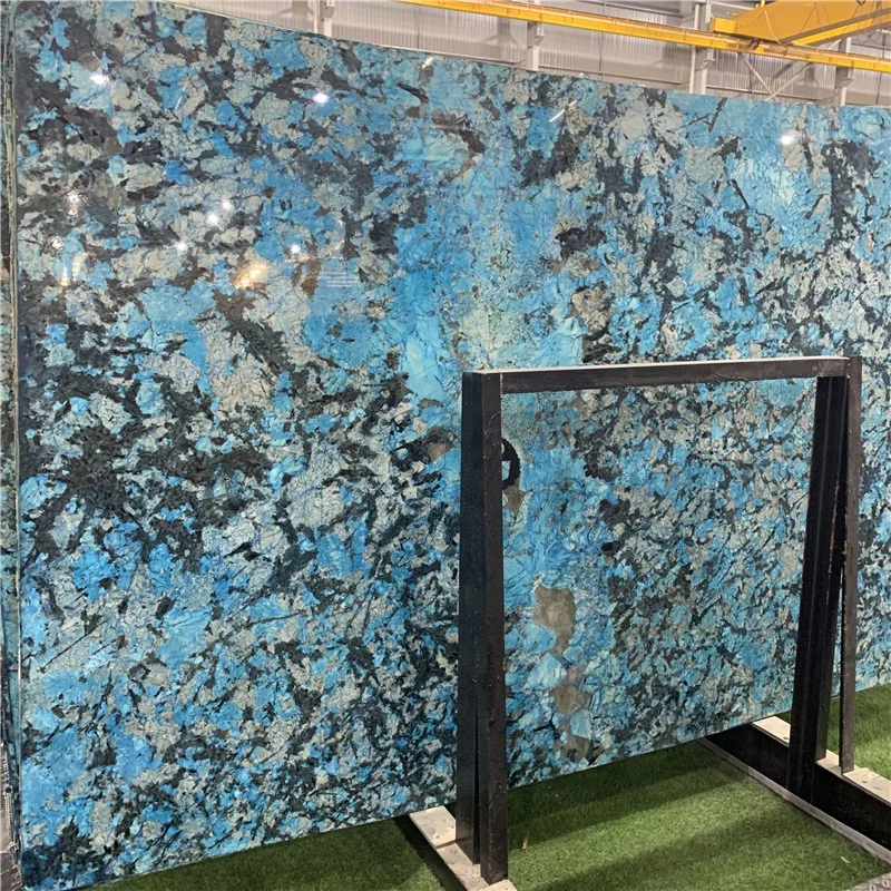 브라질산 천연 이국적 청색 화강암 석재 슬래브, 별장 및 호텔 실내 벽면 배경 및 바닥 타일용