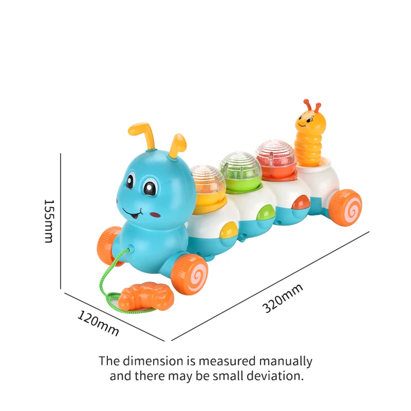 GCC Pull String Caterpillar Toy Fun Musical Play for Kids