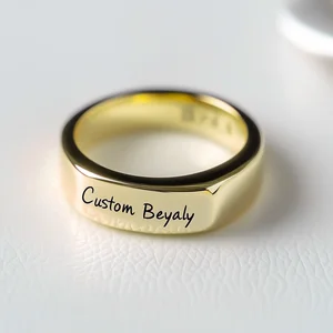 Personalized Trendy Gold Finger Ring 9k 14k 18k Fashion Jewelry for Mom & Dad Perfect Gift