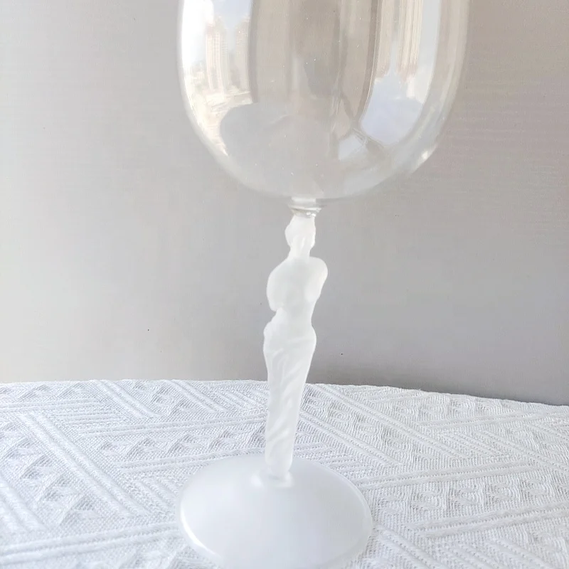 Novelty Beauty Venus De Milo Cocktail Glass Goblet Champagne Flutes Sexy Man Body Shaped venus Wine Glass Cup with Frosted Stem