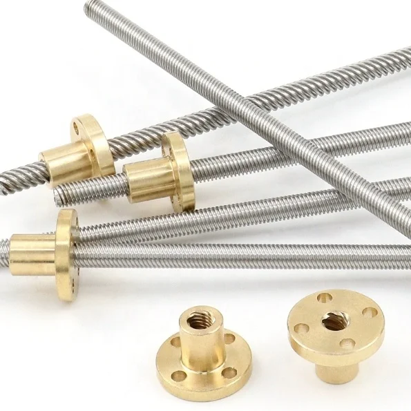 Tr5x1 Tr5x2 Tr5x4 Tr5x2.54 Tr5x5.08 Tr5x8 Tr5x12.7 Diameter 5mm Mini Stainless Steel Lead Screw for Automobile Project