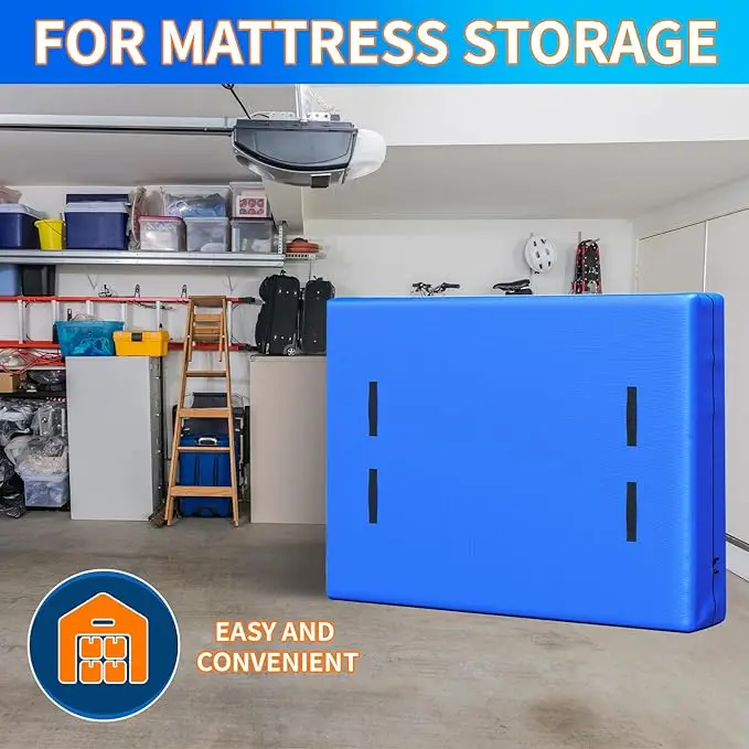 Reusable Moisture Proof Tarpaulin Mattress Storage & Moving Bag with Reinforced Handles Zipper Extruding & Cutting Processed
