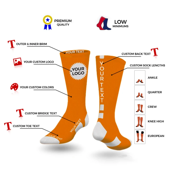 Oem Custom Socks Design Own Logo Men Crew Socks No Minimum Order Private Your Label Bamboo Cotton Black Man Sport Sock Elite