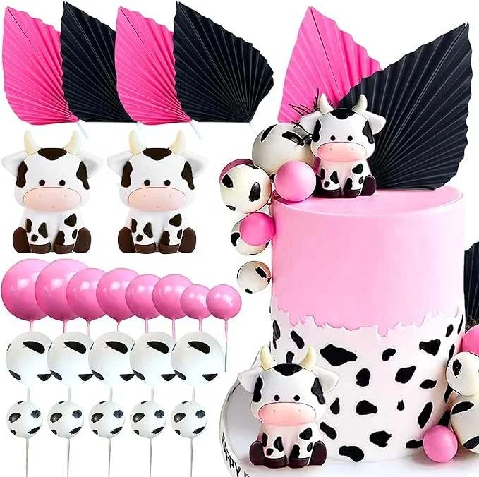 thumbnail image 2 of Animal Farm MEMOVAN - 14pcs Pink Farm Theme Cupcake Decorations For Birthday Parties Farm Animal Cake Toppers 2 of 12