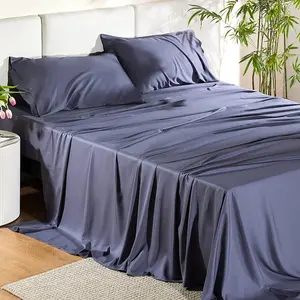 100% Organic Bamboo Bed Sheets Bamboo Bed Sheet Set Bedding Set 4 Pcs Bamboo Bed Sheet for Home Textile