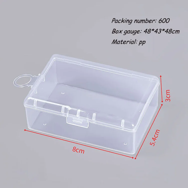 Transparent PP Plastic Rectangular Storage Box with Cover for Small ...