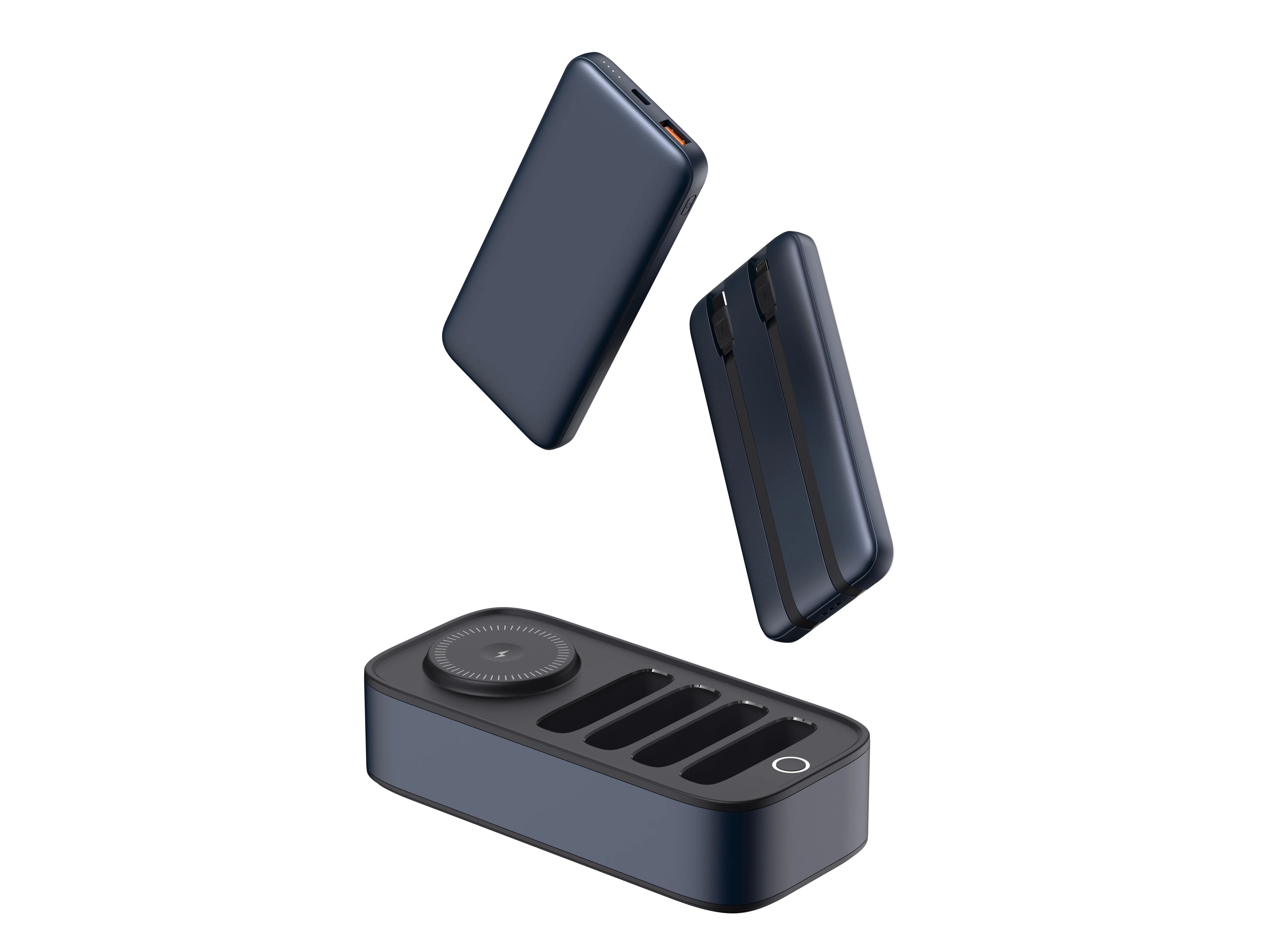 Wireless Charging Sharing Power Bank 10000mAh 40000mAh With Cables Fast Charge Power Station With USB Type-C Charging Station