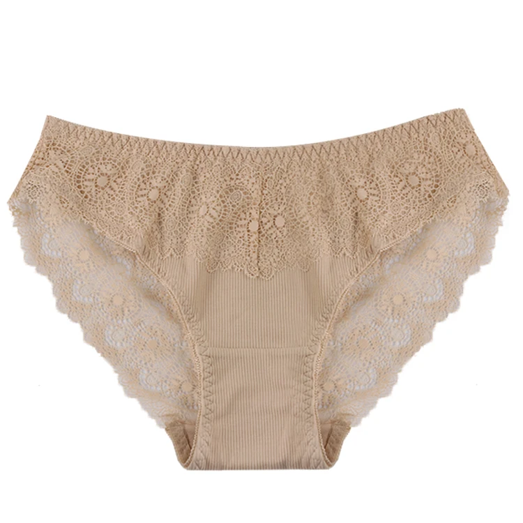 New Young Fat Women Middle Waist Panties Lace Sexy Luxury Women