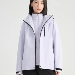 New Fashionable Brand Soft Shell Stand Collar Hooded Jacket Winter Standard Outdoor Windproof Waterproof Travel Suit Zipper