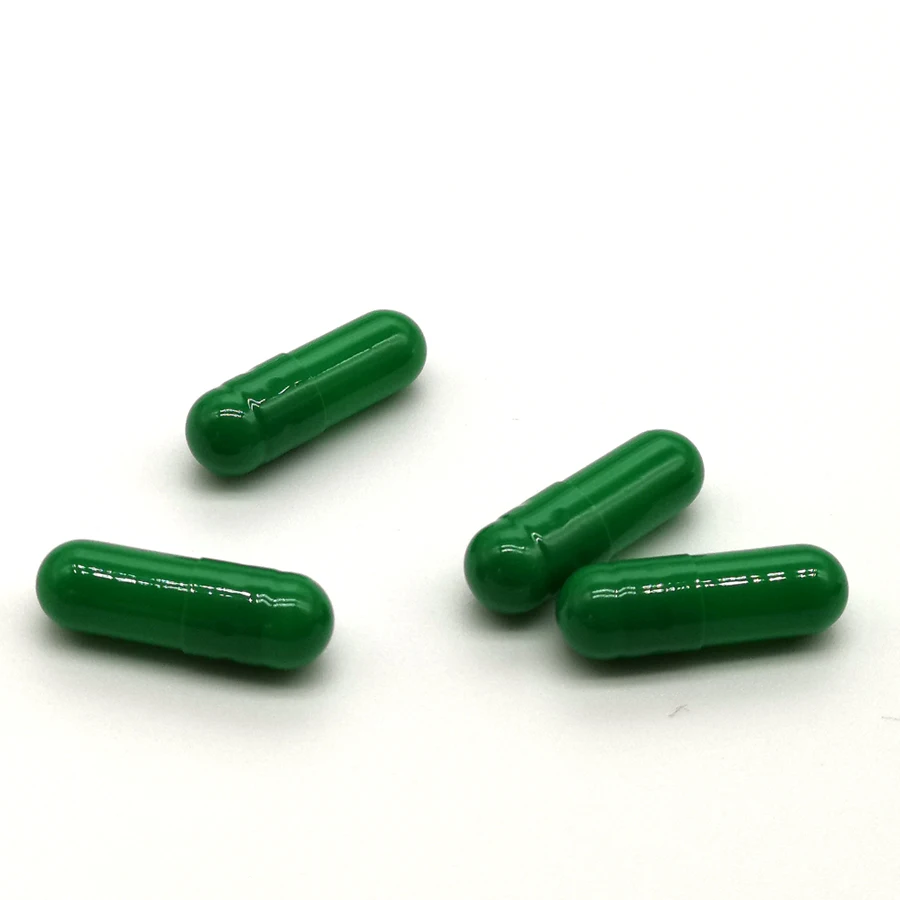 Halal Capsule Size 1 Green Color Gelatin Empty Capsules