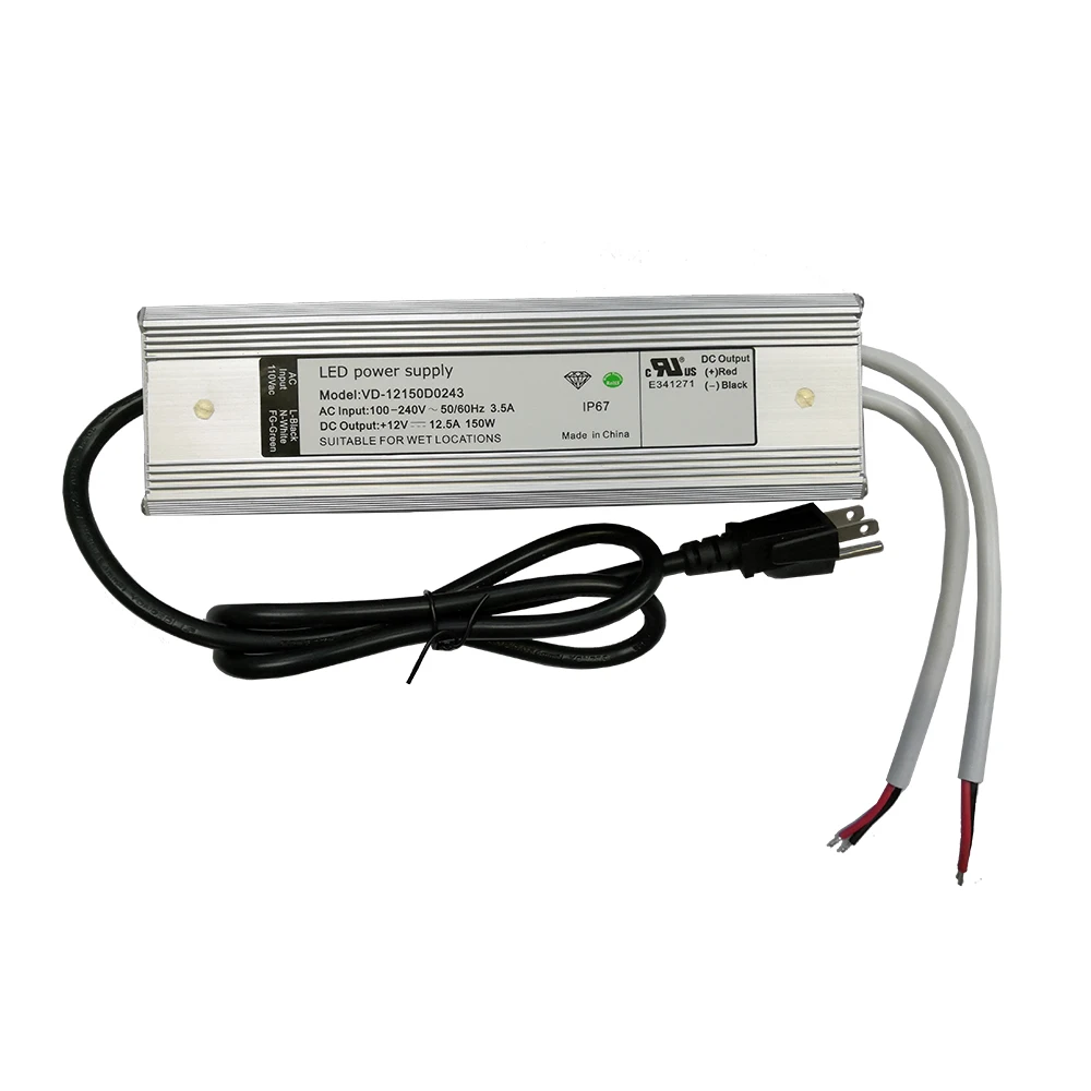 12V 12.5A 150W Constant Voltage Power Supply Transformer for LED Strip CCTV 