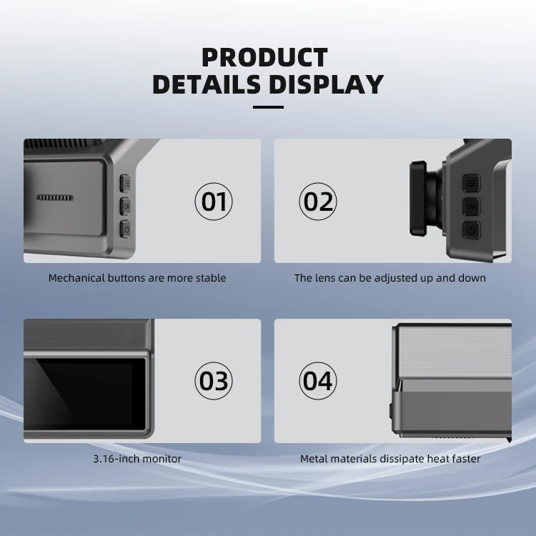 Wide Angle 130°+120° Dash Cam 1080p+720p 2 Channel Camera Car Black Box Dvr Front and Back for Southeast Asian Agency details