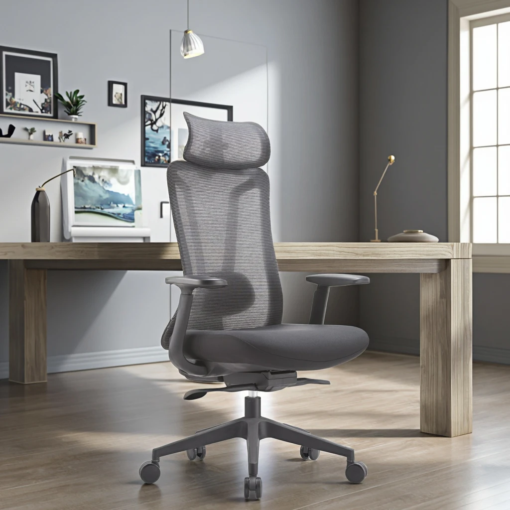 Luxury Breathable Special Mesh Chair Double Layer Weave Contoured Backrest Full Adjustment Soft Headrest Office Executive Chair 2