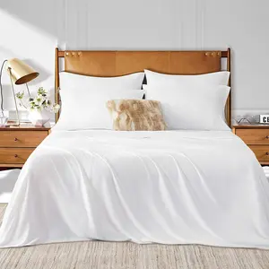 Manufacturer Vendor Wholesale Skin Friendly Organic Bamboo Sheets Set 400TC 100% Bamboo Bed Sheet