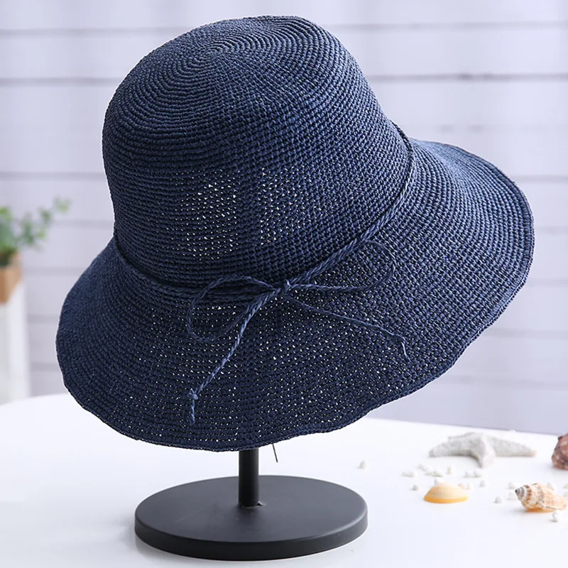 54-58 Cm-stile 12  Cappelli Estivi Da Donna In Paglia Fatti A Mano Con Tesa Larga Cappello Da Sole~p139845494