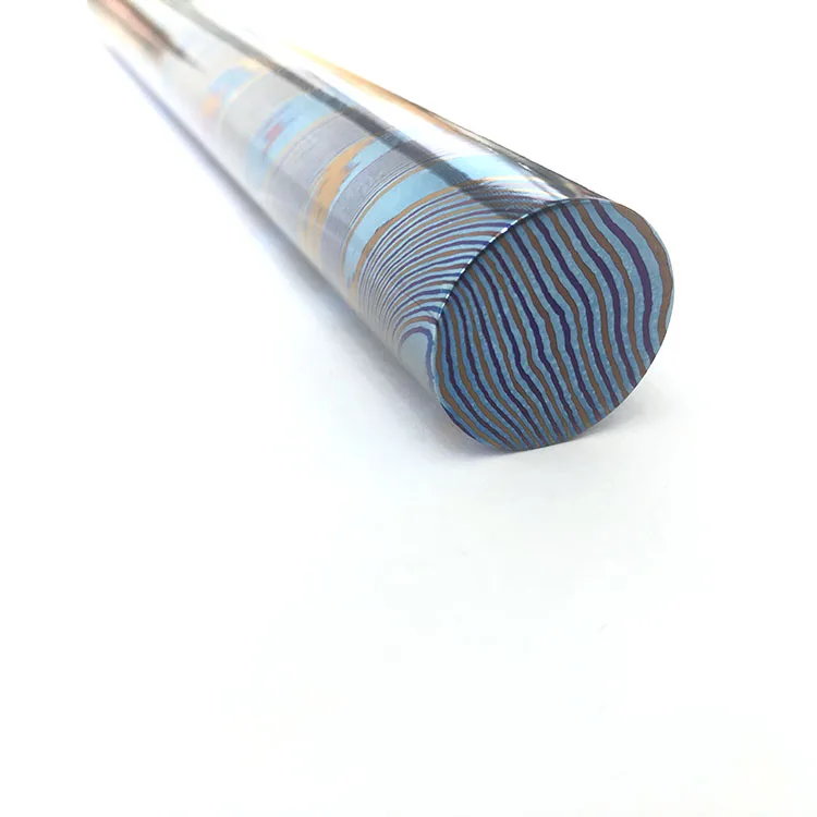 Customized Anode Color Size Blank Timascus Mokuti Titanium Damascus Rod Sheet Beads Nepenthic Coin Timascus Bar