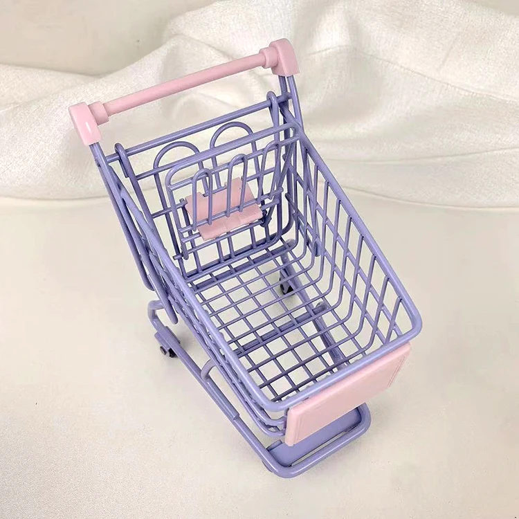 Wholesale High Quality Creative Mini Carrito De Compras Pink Metal