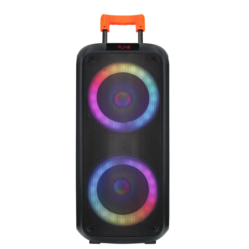 ZJZ 2081 Double Inch BT Speaker Trolley Speaker 40W Power Boombox with  Wireless Microphone