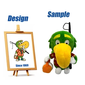 Shengye Custom Cute Design Big Mouth Fishing Bird Plushie Stuffed Cartoon Soft Embroidery Animal Bird Plush Toy for Company Gift