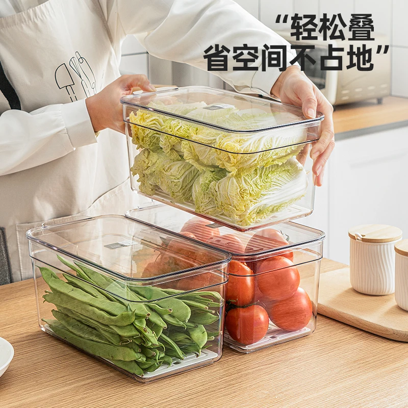 Boîte Rangement Alimentaire 4 Bacs Rangement Réfrigérateur Abiudeng - Empilables Transparents - Tiroirs Extractibles Sans BPA Organisateur Frigo Empilable