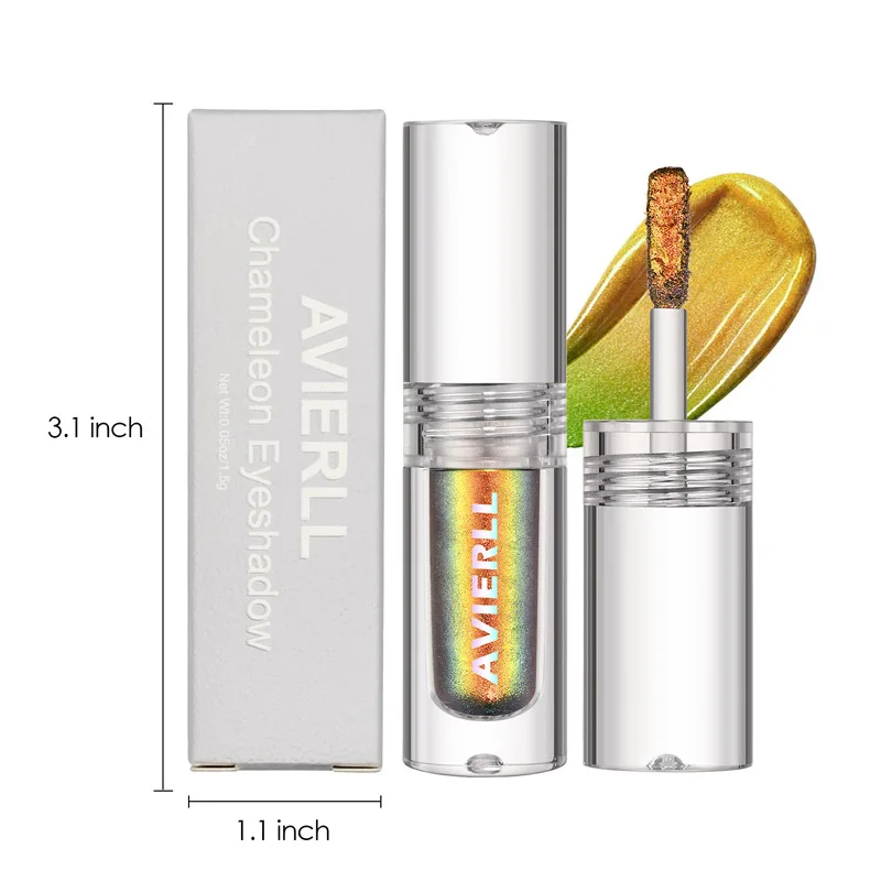 AVIERLL Shimmer Quick Drying Multi Chrome Glitter Liquid Metallic Makeup Talc Free Eyeshadow Glitter Duochrome Liquid Eyeshadow