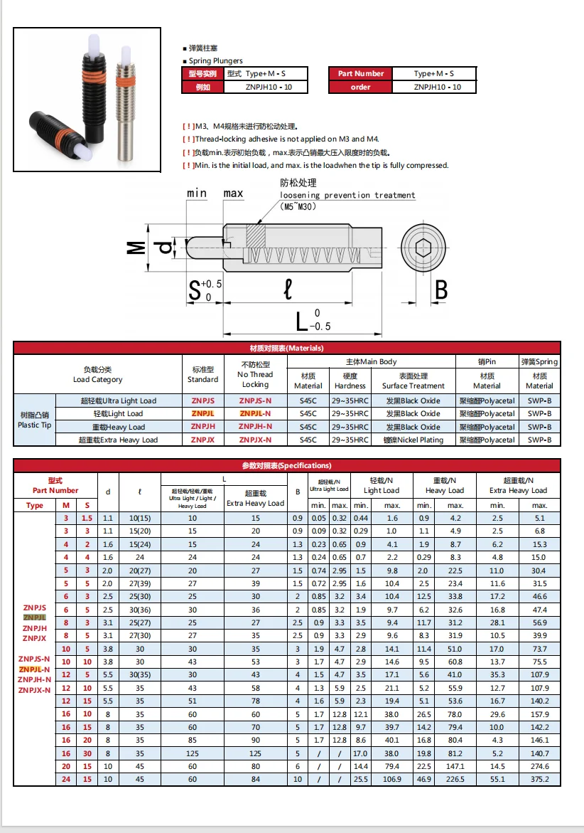 product factory direct good quality long stroke plunger indexing spring plunger-42