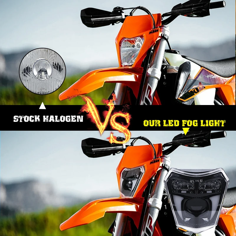 High Power High Lumen 65W 6600Lm Headlight Waterproof for Ktm Xc Sx Sxf Exc Dirt Bike Best Motorcycle Led Headlamps