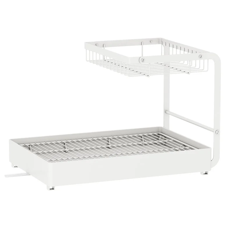 Drainage Rack Box OWNSWING Kitchen Metal Storage Rack Drainage Tray Household Desktop ...