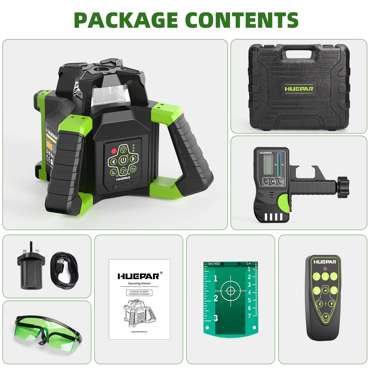 2023 Huepar Rl300hvg New Laser Level 360 Degree Machine Line Tool Large