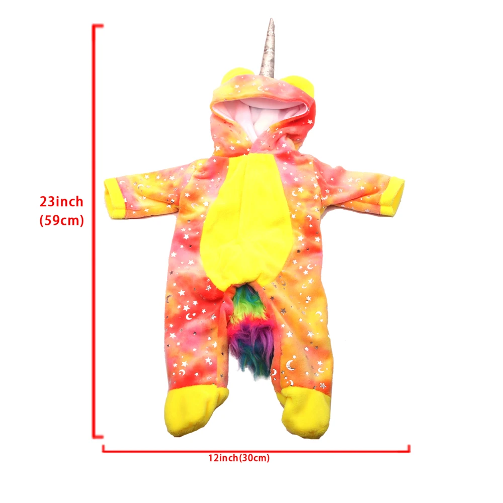 MSYO New Arrival 18 Inch American Doll Girl Unicorn Pajama Clothes