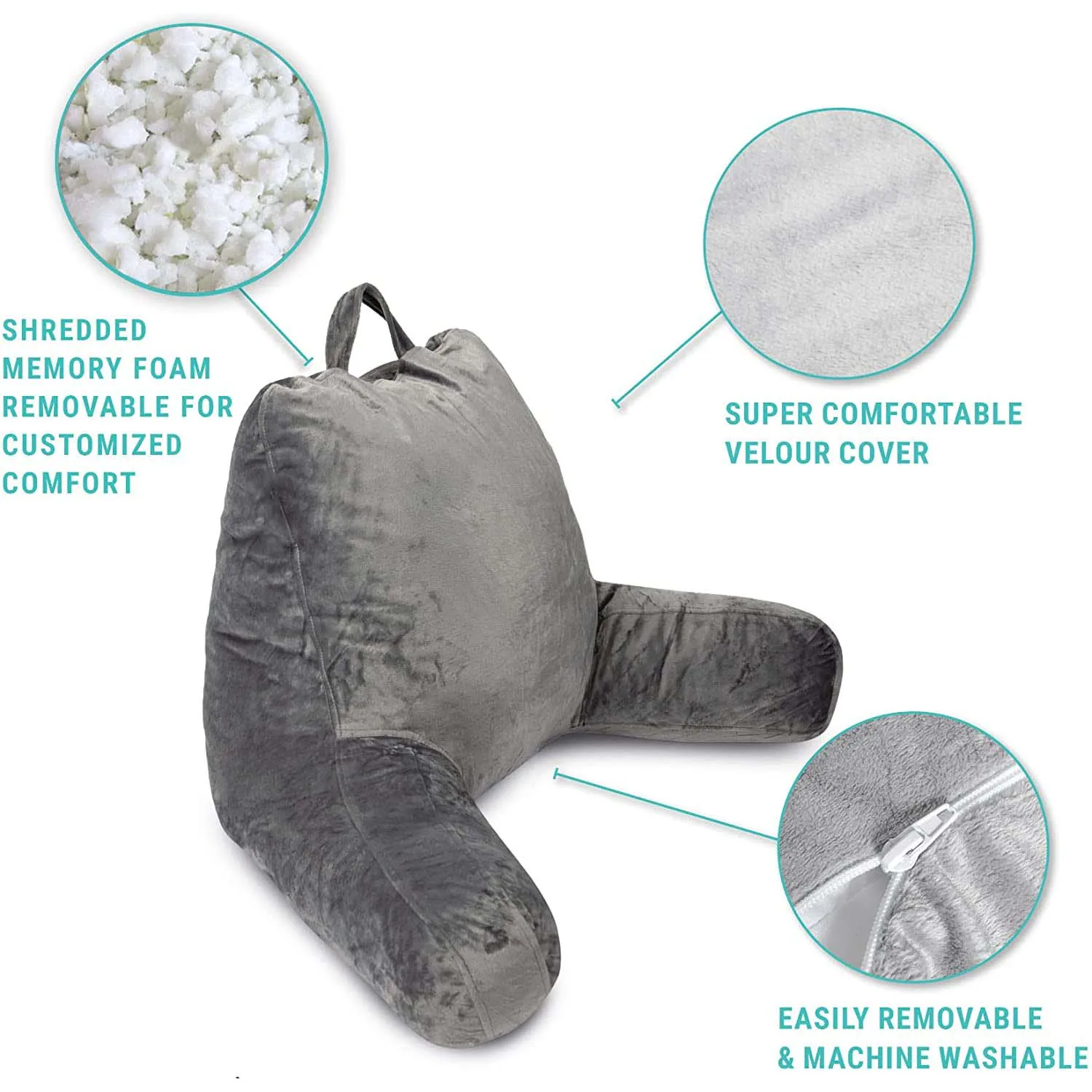 Milliard Reading Pillow with Shredded Memory Foam