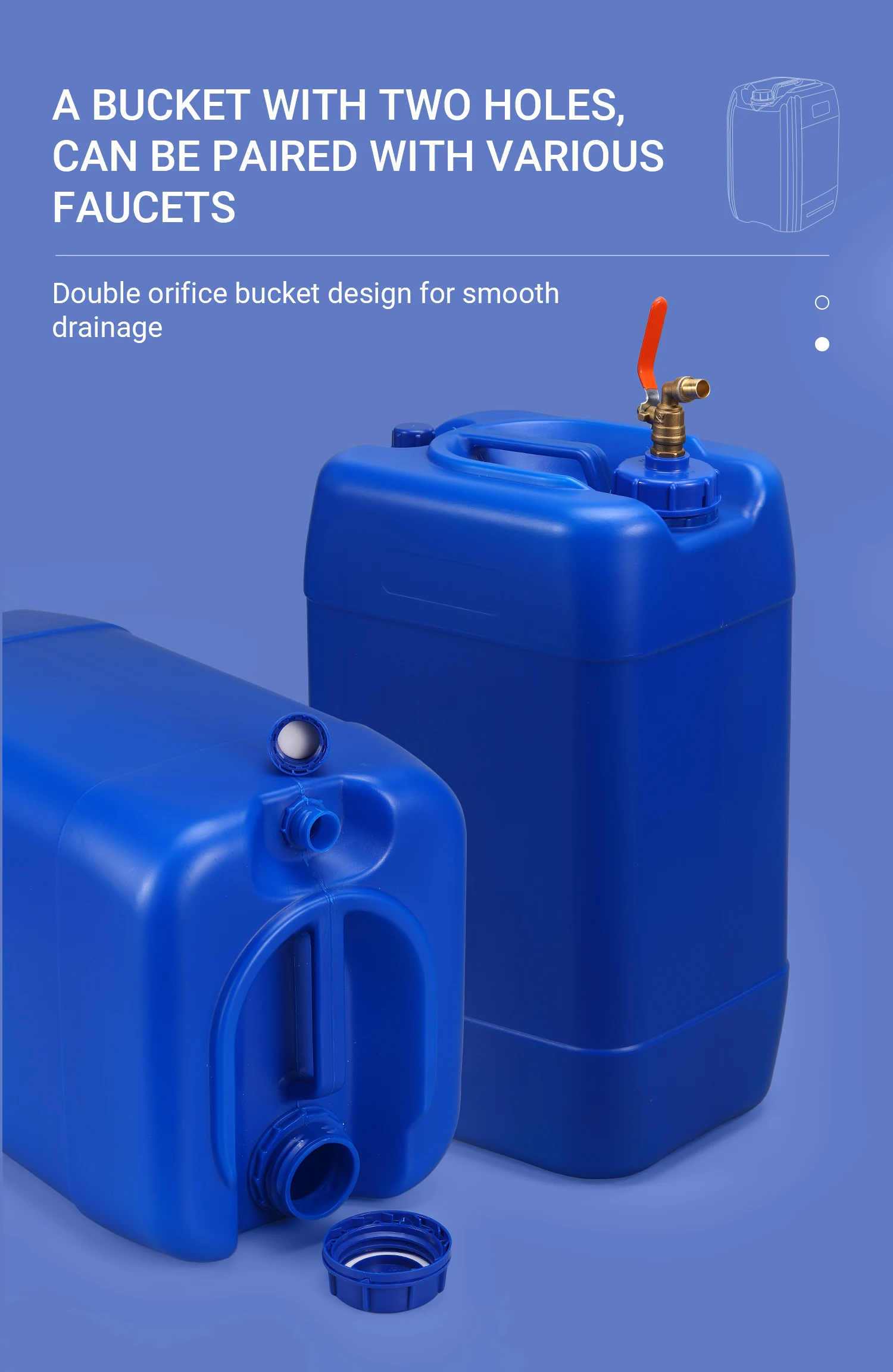 25 Liter Plastic Jerry Cans With Two Spout Mouth For Chemical Liquid