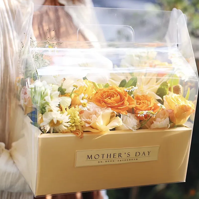 PVC Mini Cake With  Flower Boxes  Gift Packaging  Box