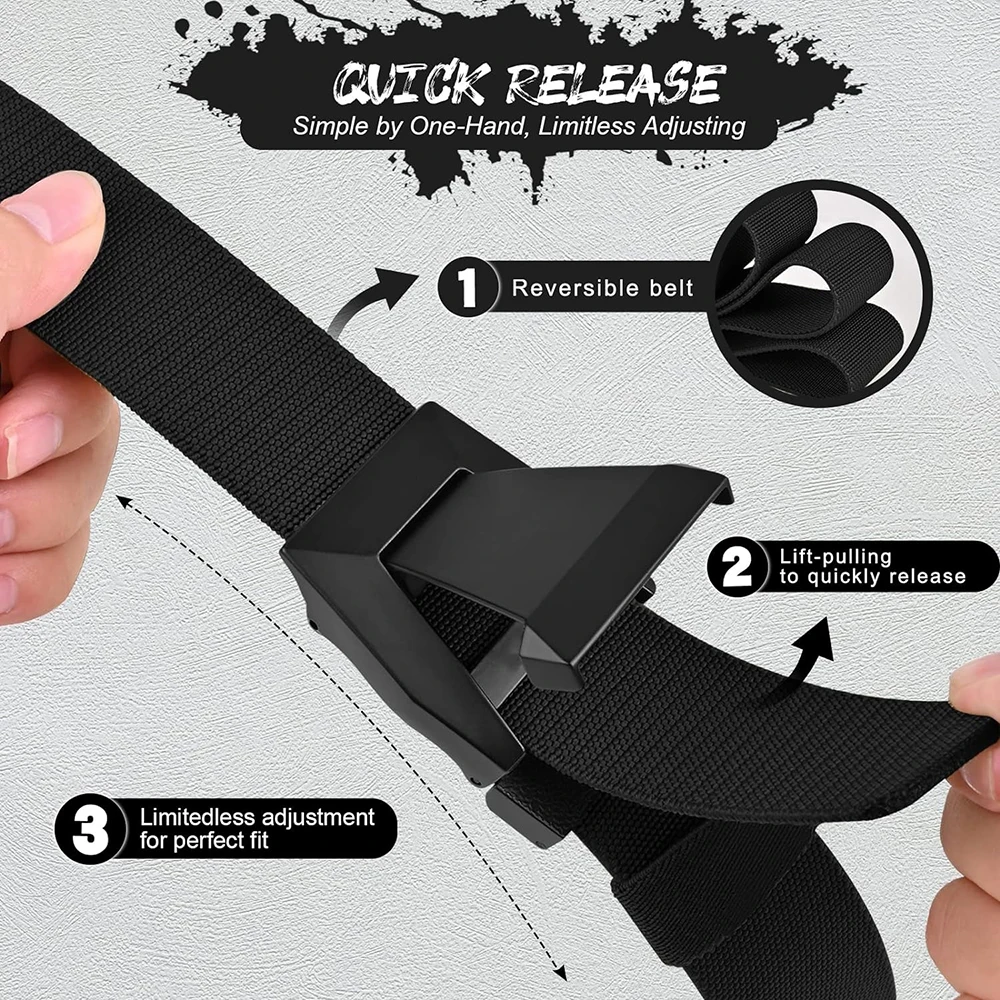 Lightweight Adjustable Training Men's Belt Durable Tactical Stretch Web Nylon Belt with Quick Release Buckle