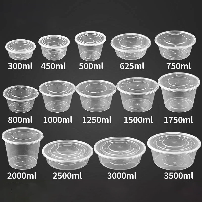 Free Sample Round Microwavable Take Away Disposable Transparent Plastic