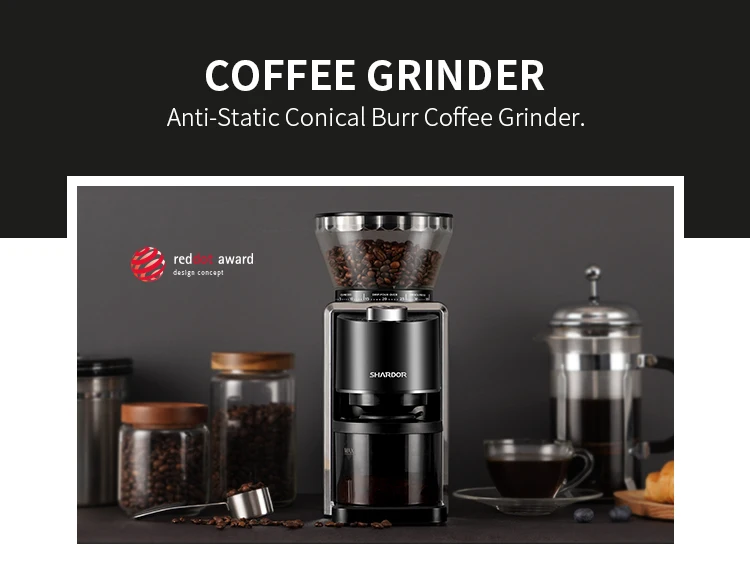  SHARDOR Anti-static Conical Burr Coffee Grinder