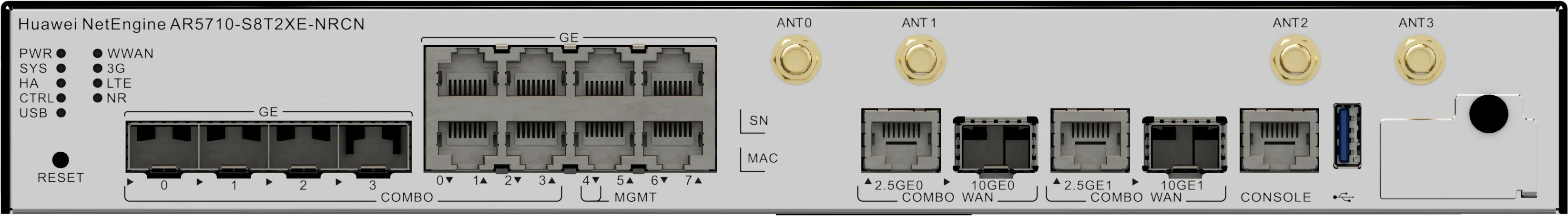 Hua Wei NetEngine AR5710S Series AR5710S-S10T1X2 1*10GE Optical /2.5GE ...