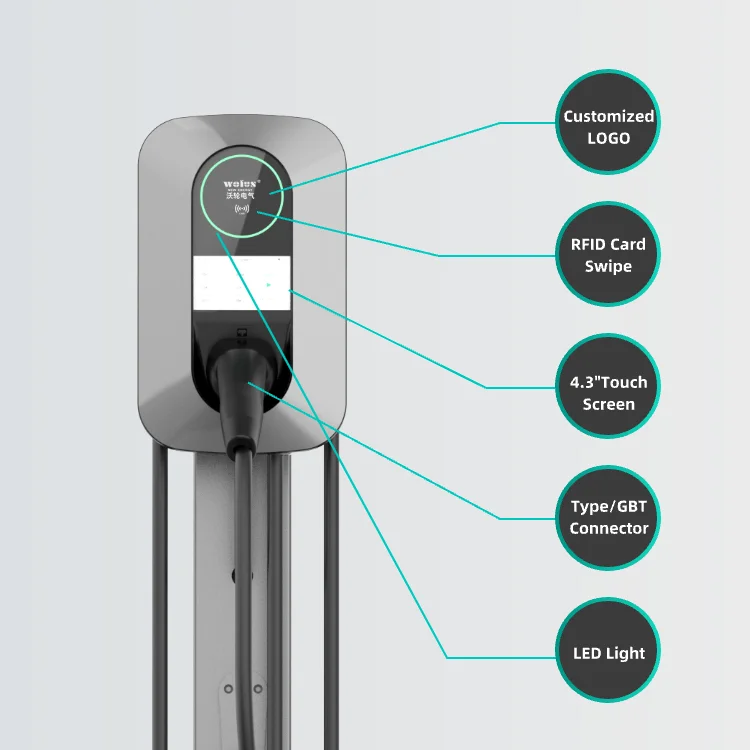 Wolun 32A 220V 7KW 11KW 22KW TYPE2 New Energy Commercial Electric Vehicle AC Car Charging Station Wallbox EV Charger