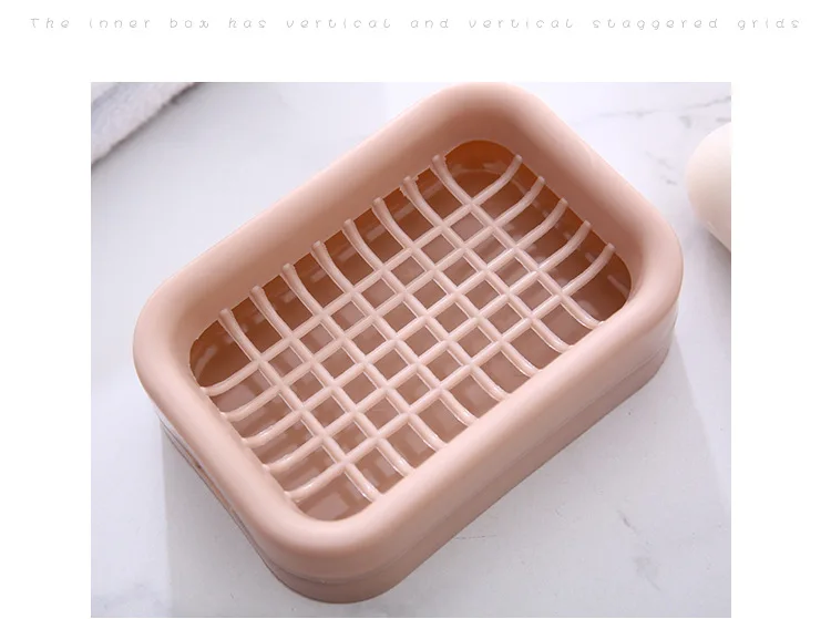 New creative PP bathroom double drain soap box Toilet fashion handmade soap rack soap tray wholesale manufacture