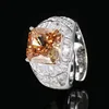 open size Ice Flower cut champagne ring
