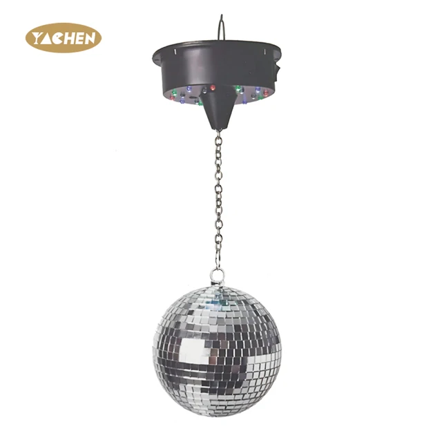 Yachen 5RPM rotating disco ball motor light 12/20cm hanging disco mirror ball decorations for parties nightclubs bar